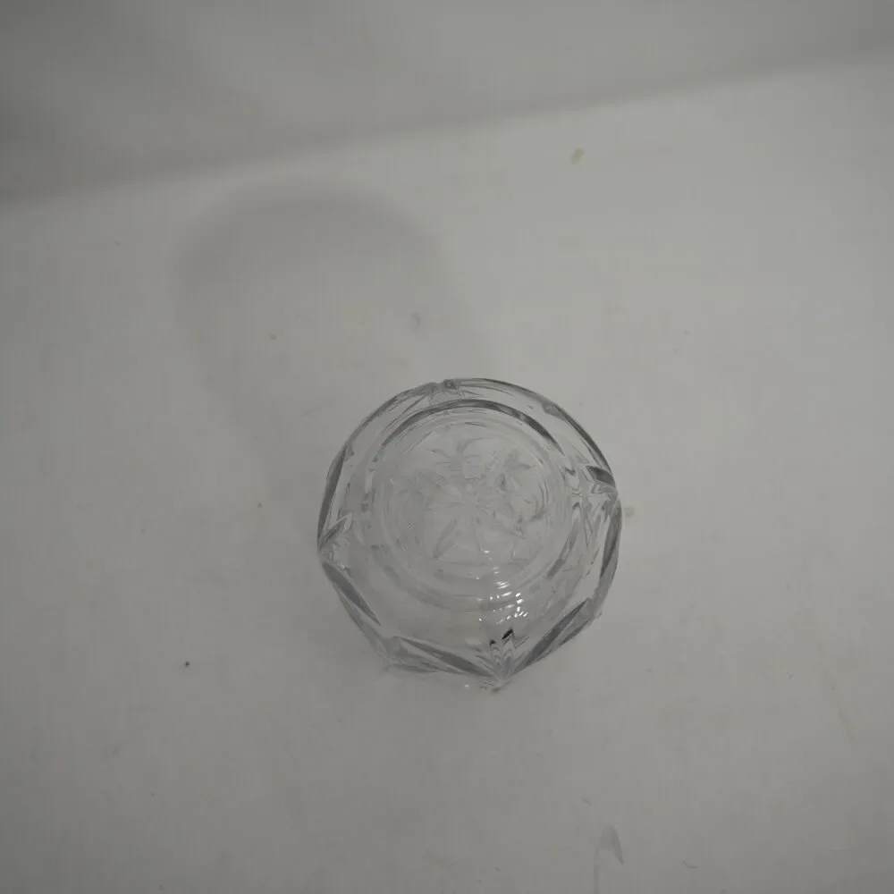 Vintage Pressed Glass Toothpick Holder Octagon Starburst 3.25 Inch